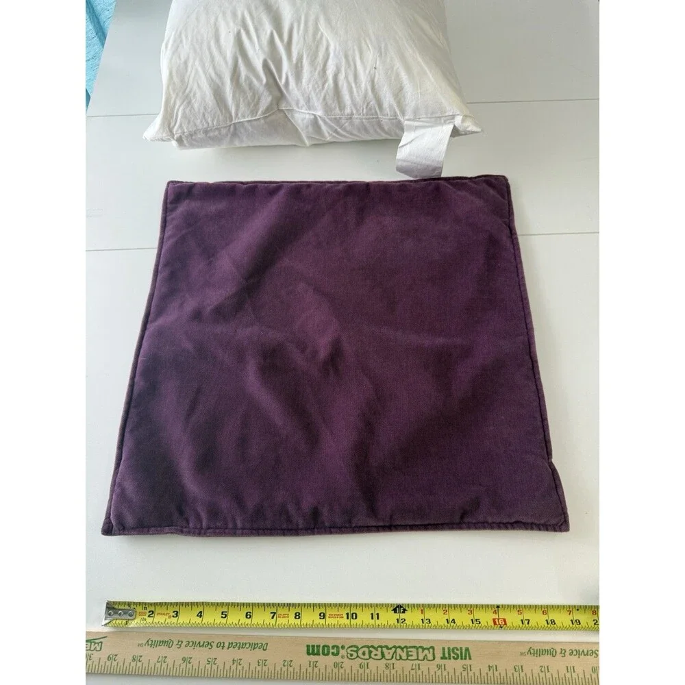 Crate & Barrel Tempo Amethyst Velvet 20x20 Decorative Pillow W/ Feather Insert